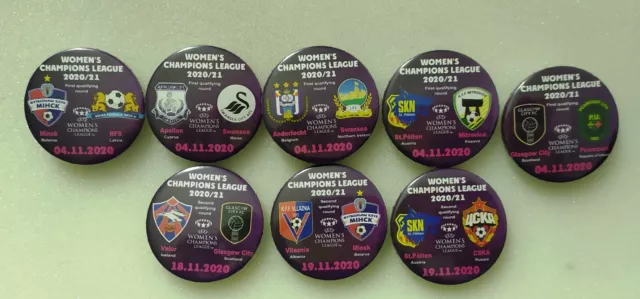 ALL 2020 - 2021 WOMENS CHAMPIONS LEAGUE WCHL eurocups match badges