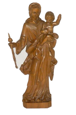 Old Carved Sacred Figure Wooden Figure Holy Madonna Carved Wood 21 11/16in