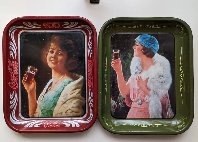SCATOLIFICIO LECCHESE - 2 Vassoi da Collezione 100 Anni Coca Cola - Art Déco