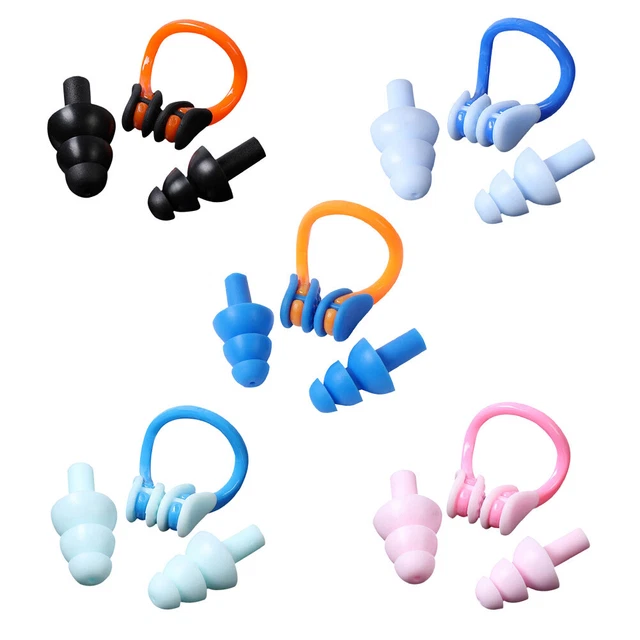Swimming Earplugs + Nose Clip Kits Surf Diving Water Sports Protective Equipment