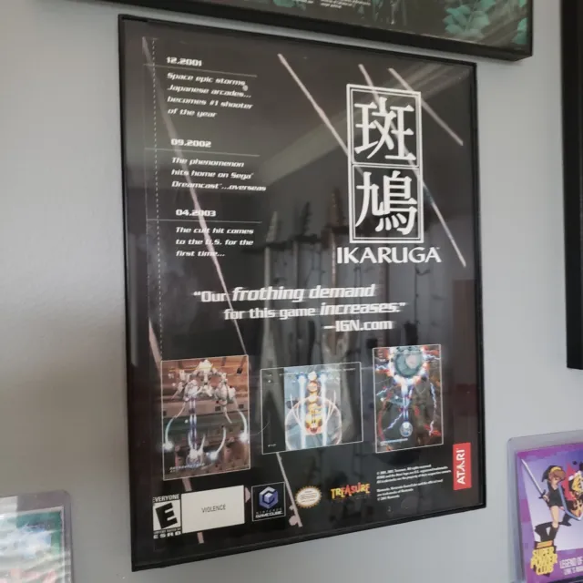 FRAMED Retro 2003 Atari Ikaruga いかるが GameCube Dreamcast Video Game Wall Art