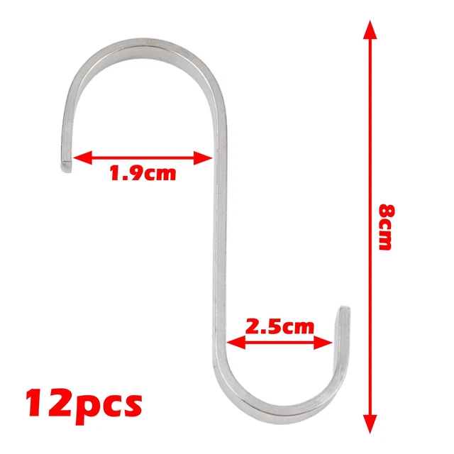 Lot De 10 Crochets En S Rouges – Revêtement Plastique – Pour Cuisine Et Rangement