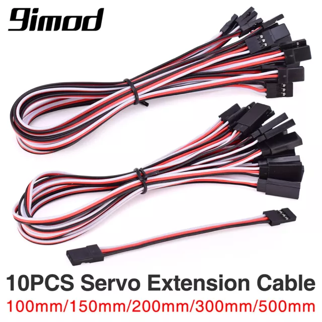 10x 100/150/200/300/500mm Servo Extension Cable For RC Futaba JR Male to Female