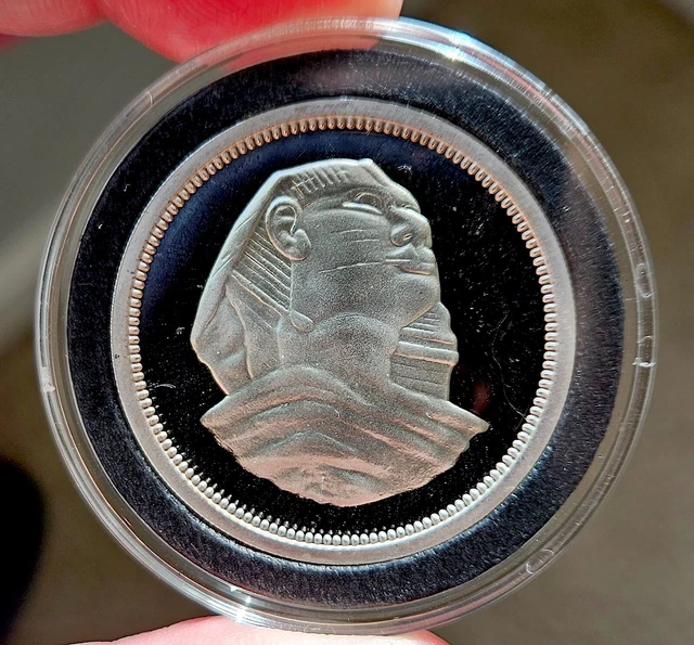 Sphinx 1993 Egypt 5 Pounds Silver Proof Coin UNC Uncirculated, Air-Tite Capsule