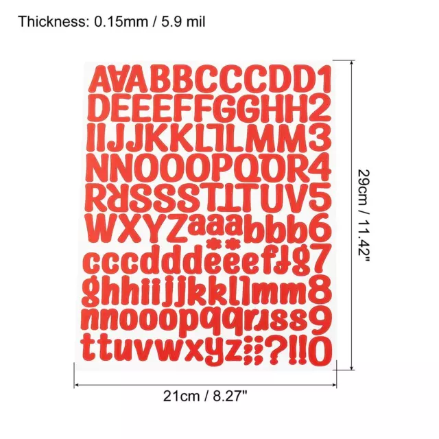 Vinilo Letras Números Pegatina 126uds 10 Hojas Autoadhesivo Calcomanías 10 Color 2