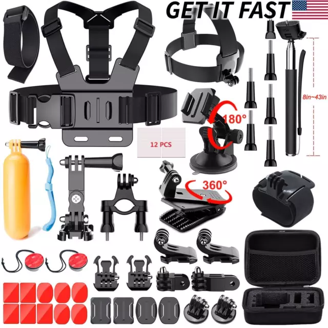 52 PCS Accessories Head Chest Bike Mount Kit for GoPro HERO 5/4/3+ Cameras