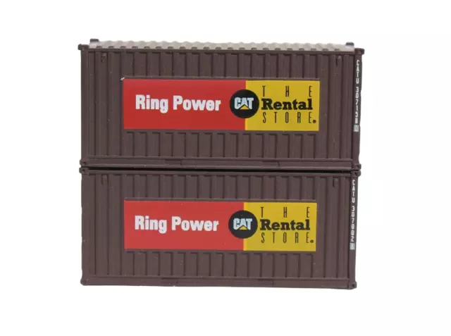 N Scale Containers - 205012 - Pack of two 20' std CAT Rental Store "Ring Power"