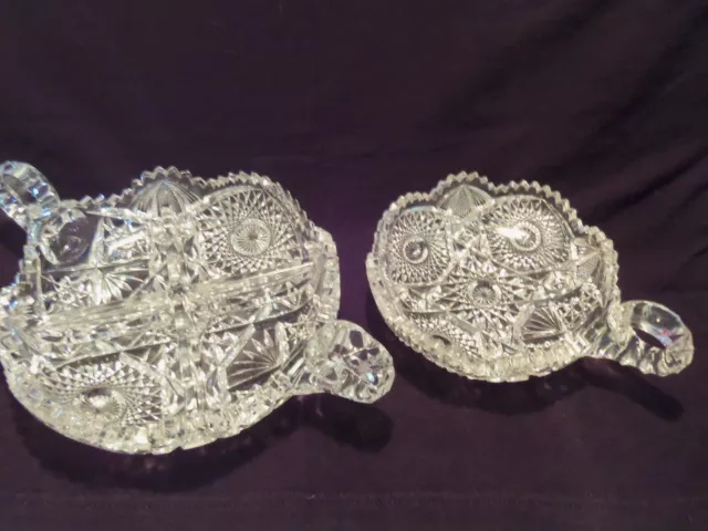 Brilliant Cut Glass Crystal Set ABP Four Section Handled Serving Dish Plus Nappy