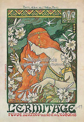 L Ermitage Paul Berthon Einsiedelei Blüte Jugendstil Plakat Plakate A3 320