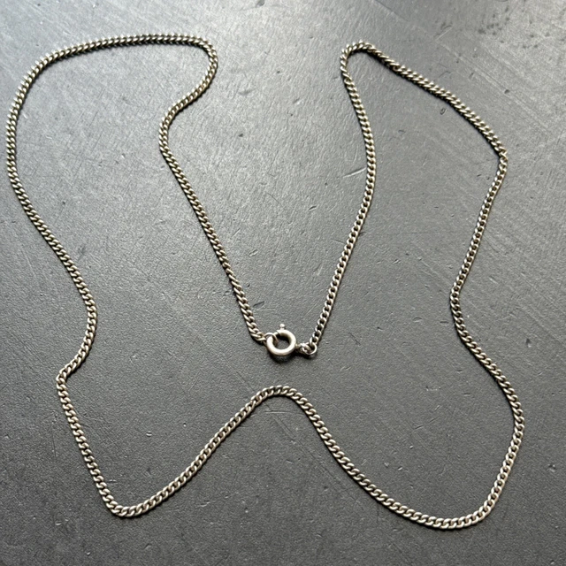Collier Argent Massif 925 Collier Chaîne En Argent Massif 925 - Maille Art Nouveau Avec Déco Serpent - Occasion - Très Beau Bijou Collier Occasion Argent Fin