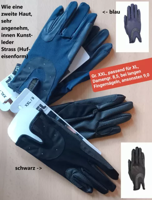 Größe 9 bzw. 8,5 XXL XL USG RSL GOOD LUCK Damen Reithandschuhe Mesh Kunstleder