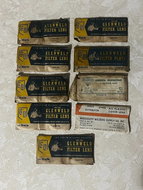NOS Lot of Vintage Welding Goggle Filter Lenses