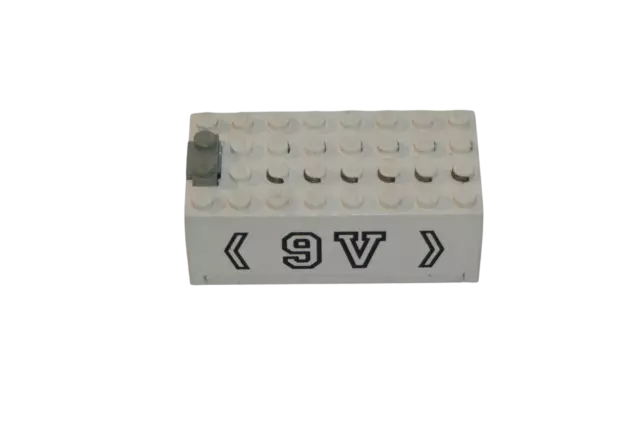 Lego® 9V TRAIN Railway Monorail Battery Box WHITE 9V STICKER