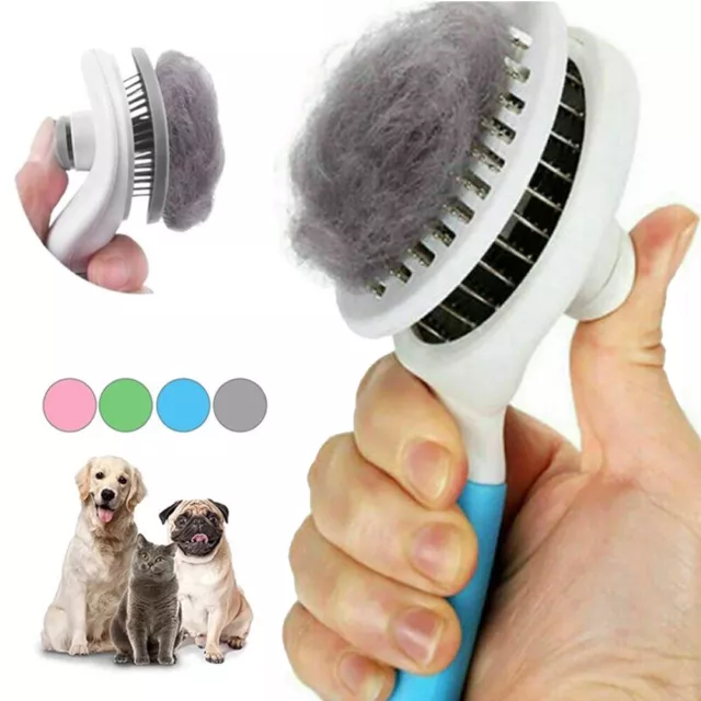 Pet Dog Cat Brush Grooming Slicker Self Cleaning Slicker Brush Massage Hair Comb