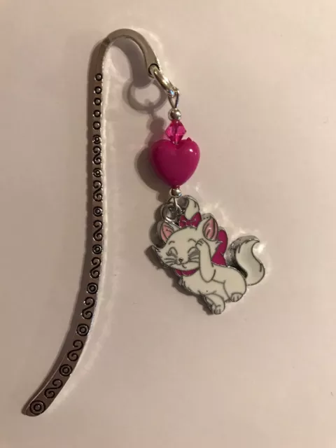 ARISTOCAT CAT BOOKMARK TIBETAN SILVER with Aristocat enamel  charm. In gift Bag
