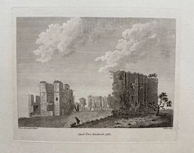 1785 Antique Print; Kenilworth Castle, Caesars Tower, Warwickshire after Grose