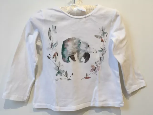 Age 2-3 Years ZARA Baby Girl Polar Bear Glittery Long Sleeve T-shirt