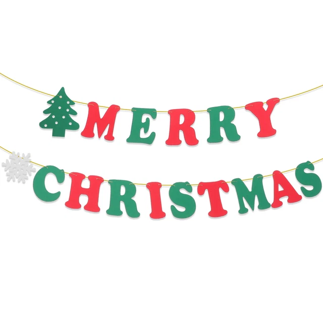 15 Pcs Weihnachtsdekoration Im Freien Frohe Weihnachten-Banner