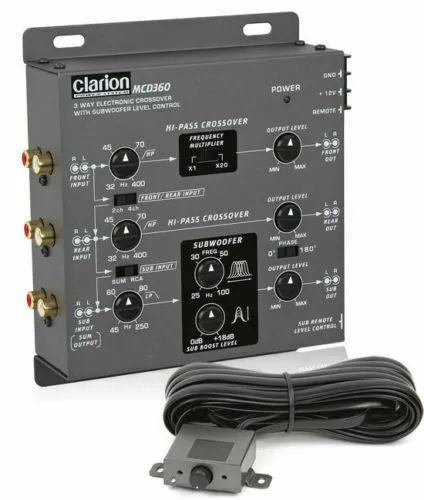 Clarion Mcd360 3-Way 6-Channel Input Electronic Crossover W/ 5-Volt Rca Outputs