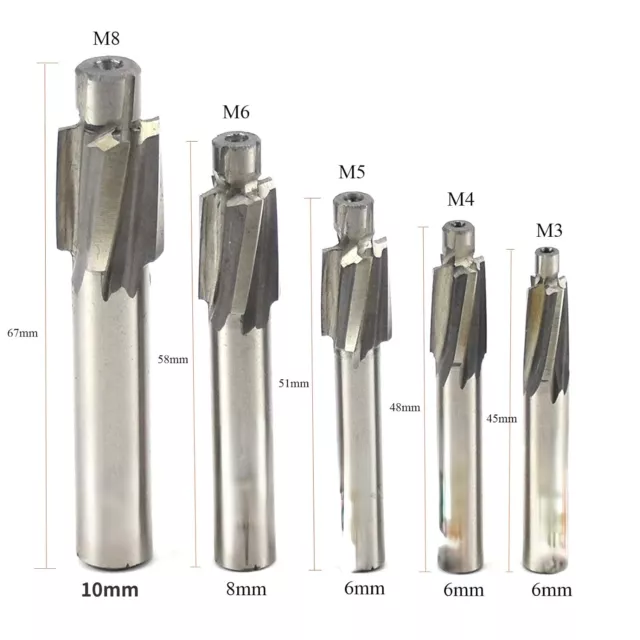 NEU 1-7x Flachsenker Satz HSS Senker M3-M12 Kopfsenker Zapfensenker Kegelsenker 3