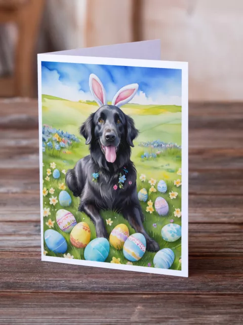 Flat-Coated Retriever Easter Egg Hunt Cards Envelopes Pack of 8 DAC5035GCA7P 2