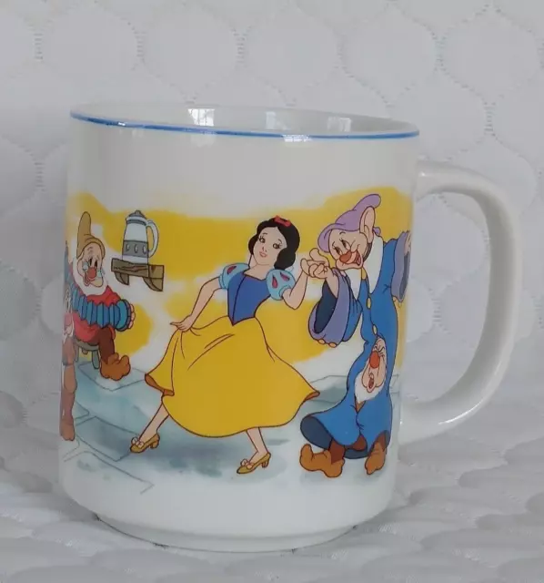 PERFECT Vintage SNOW WHITE Seven 7 Dwarfs—Mug/Cup—DISNEYLAND  World—Japan Made