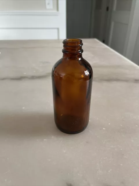 Vintage Small Brown Amber Brockway Glass Bottle 4 1/2" Tall