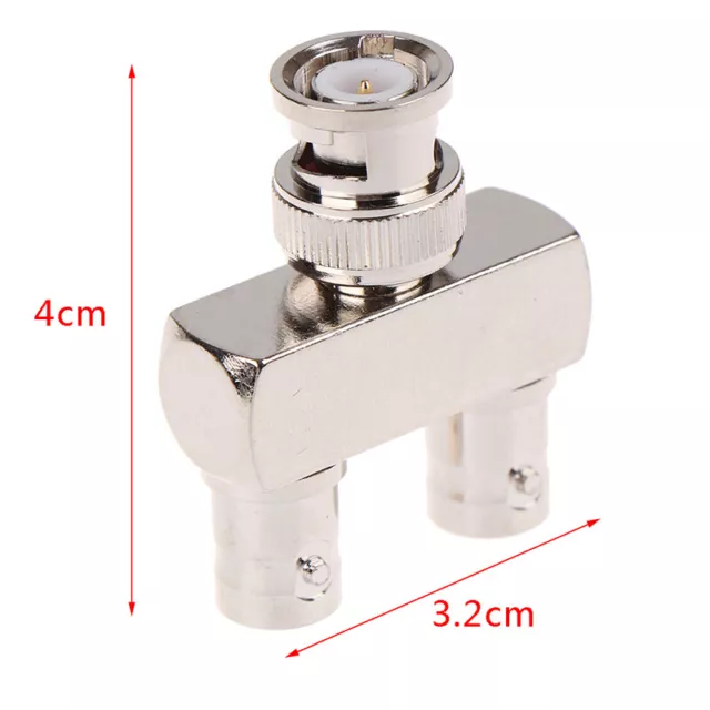 1 pz spina maschio BNC a 2x BNC femmina jack Y splitter adattatore RF connettore coaxiDB