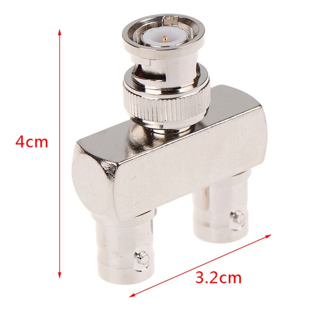 1Pcs BNC Male Plug To 2X BNC Female Jack Y Splitter RF Adapter Connector CoaxiDB