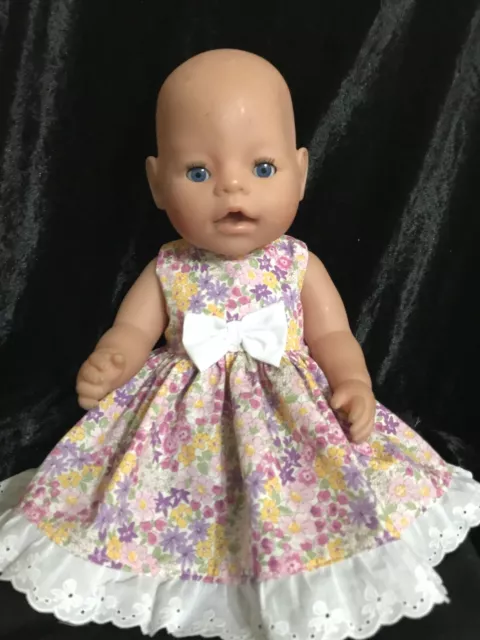 dolls clothes made to fit 42cm Baby Born Dolls (size Med). Sleeveless Dress