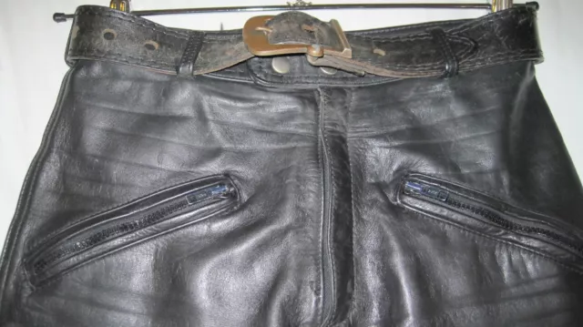 Herren Lederhose Motorrad Lederhose ECHT LEDER schwarz gr. 46