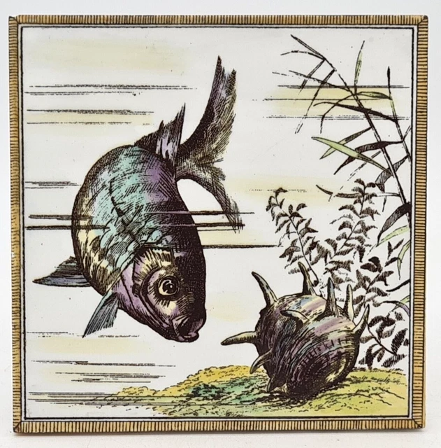 Antique Minton Hollins & Co Fish Design C1880 AE1