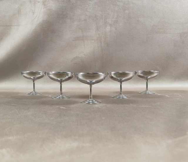 Coupes à glace ou sorbet , lot de 6, Létang Rémy , en inox 18/10