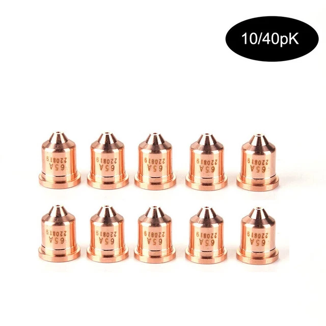 10/40Pcs 220819 Plasma Cutter Nozzle 65A For Hypertherm Powermax65/85/105 Torch