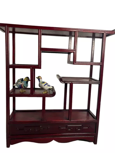 Vintage Mid Century Modern Chinese Wall/Standalone Curio Shelf for Collectibles