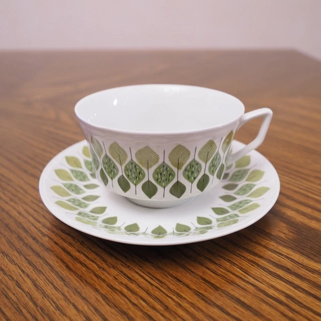 Vtg PONTESA Ironstone SPANISH CROWN Footed Teacup and Saucer Set Made in Spain