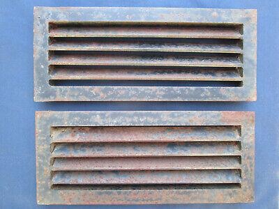 2 Grilles rectangulaires aération ventilation fonte cheminée occasion 30 x 13 cm