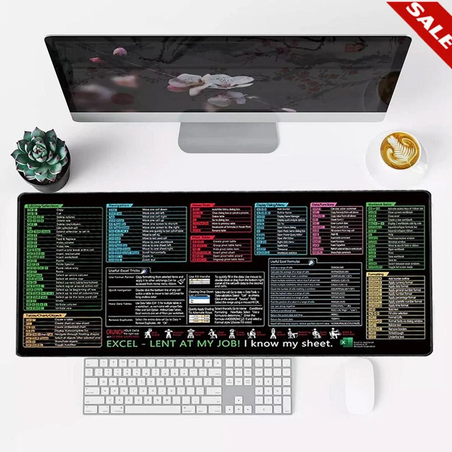 Excel Cheat Sheet Desk Pad Large Excel Shortcut Key Office Computer ...