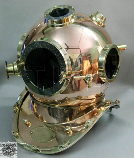 Casque De Plongée Vintage Réproduction En Laiton - Style Mark IV Deep Sea US Navy - Déco