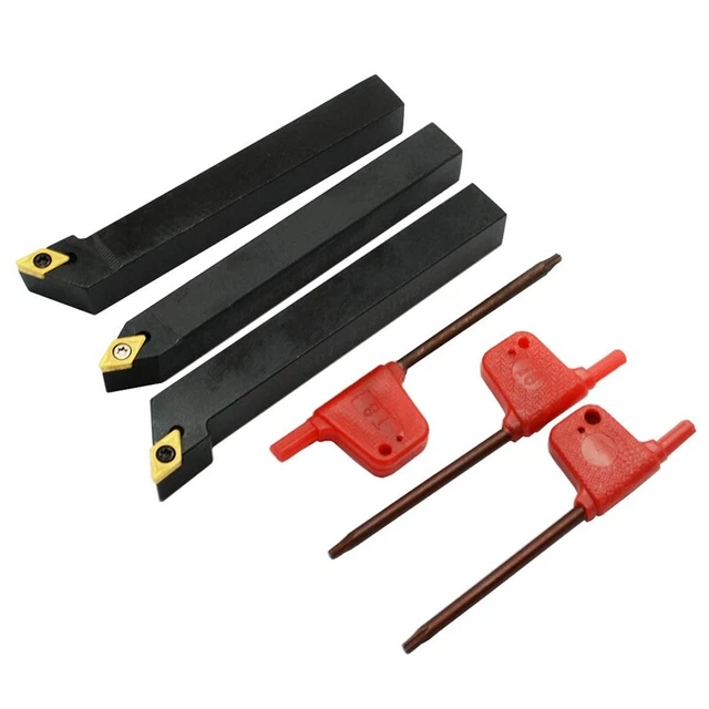3Pcs 1/2 inch CNC Lathe Carbide Turning Tools Indexable Holder Set SDNCN1212H0U5