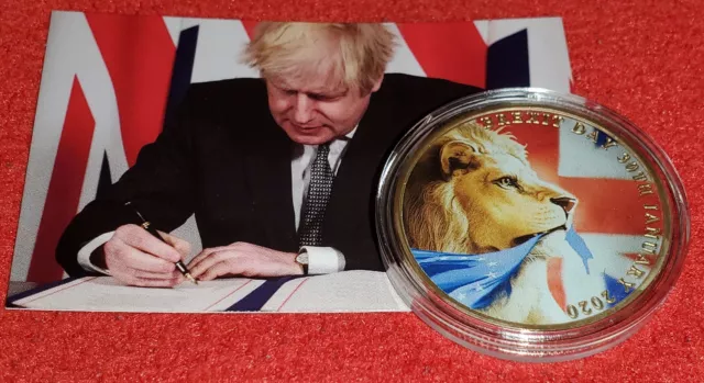 BORIS JOHNSON Brexit Gold Coin Houses of Parliament London Europe Liz Truss UK 2