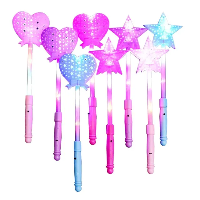 Varitas de corazón LED intermitentes luz palo mágico multicolor intermitente 12 piezas