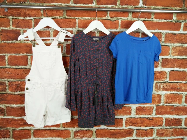 Girls Bundle Age 4-5 Years M&S Next Playsuit Dungarees T-Shirt Short White 110Cm