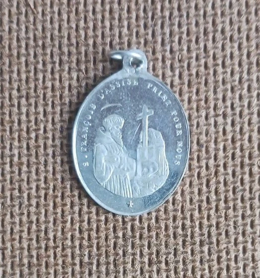 ANCIENNE MÉDAILLE RELIGIEUSE En Argent La Vierge Et L Enfant EUR 8,10
