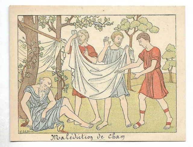 Malédiction de Cham -- Histoire Sainte - Chromo - Trade card