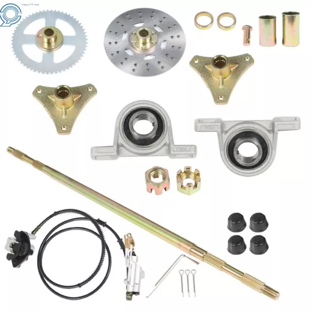 Drift Trike Go Kart Rear Live Axle Kit, Sprocket & Hub, Brake Assembly,Hub