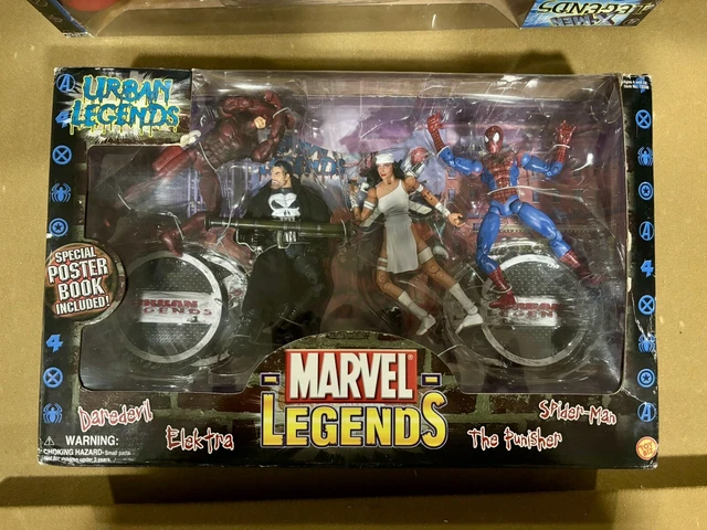 ToyBiz Marvel Legends Urban Legends 2003 4 Set Punisher Spiderman Daredevil Rare