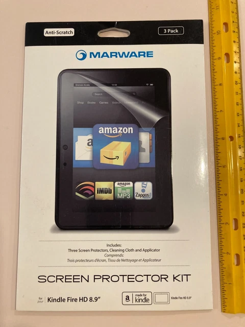 Marware 3-Pack Screen Protector Kit for Amazon Kindle Fire HD HD 8.9" NEW