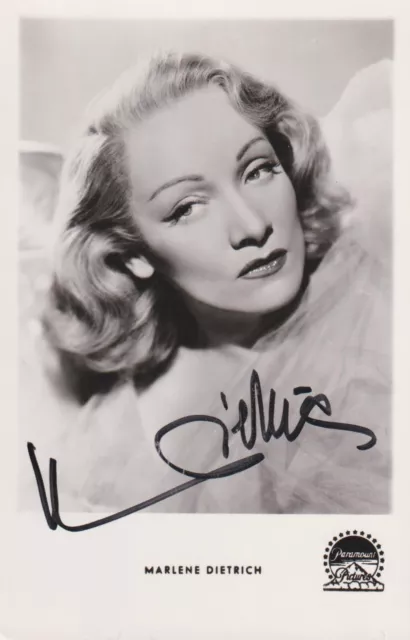 MARLENE DIETRICH Original Autogramm signierte Netter Postkarte Top Portrait