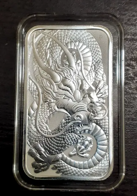 2021 Australia Dragon 1 oz .9999 Silver Bar BU In Capsule